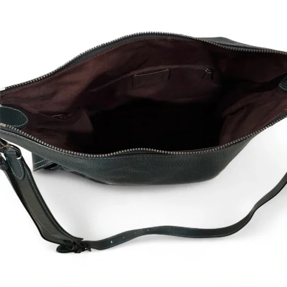 Coach Pennie Hobo hunter green leather & suede shoulder/crossbody purse C1522 - Picture 9 of 12